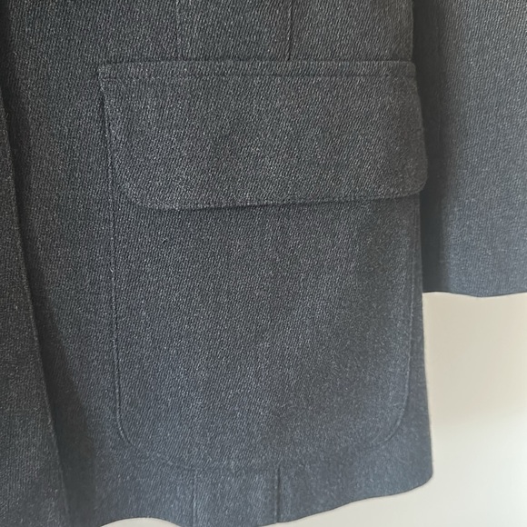 LAUREN Ralph Lauren Womens 100% Wool Equestrian Belted Charcoal Gray Blazer Sz 8 - Picture 7 of 11